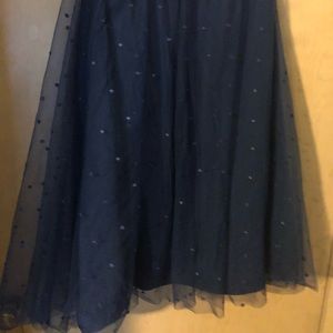 Navy ballerina midi skirt